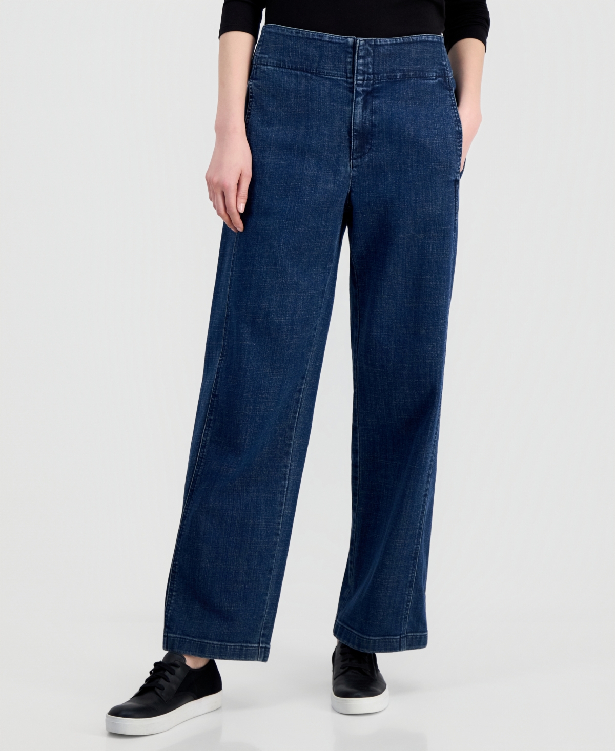 Eileen Fisher Petite High-Rise Wide-Leg Jeans