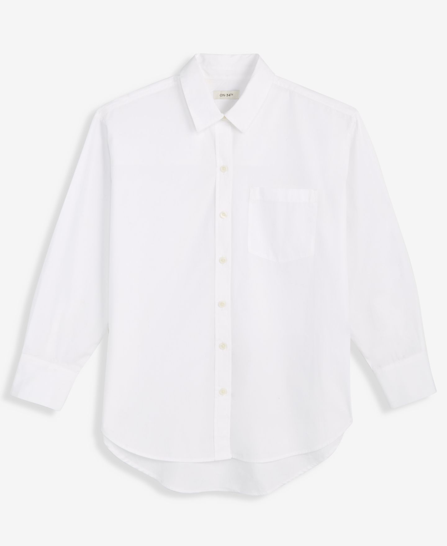 Женская рубашка On 34th Cotton Poplin Oversized Button Down Shirt, цвет: Яркий белый — фото 3