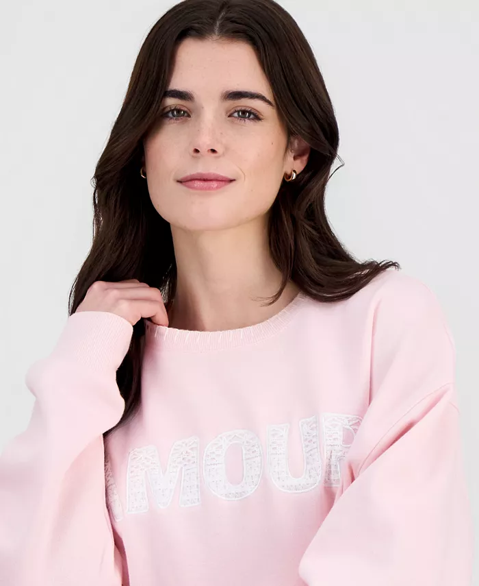 Juniors' Whipstitched Crewneck Sweatshirt - thumbnail 9