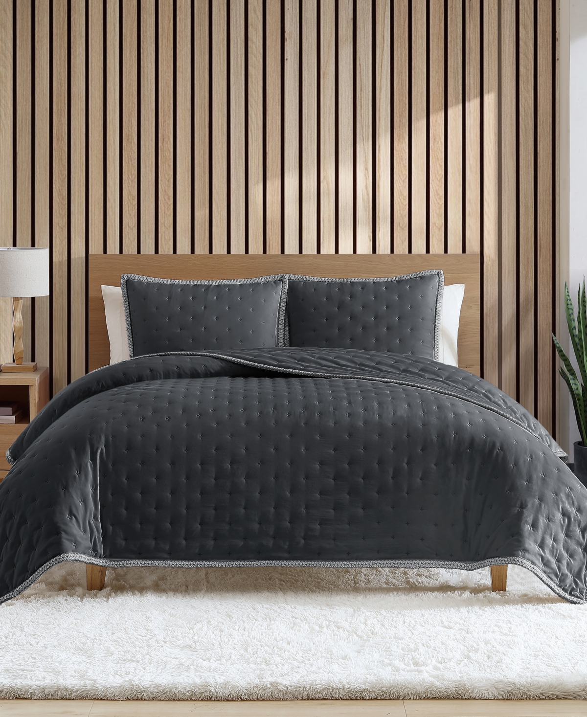 Ugg Devon  Braid Quilt Set, Twin/twin Xl In Black