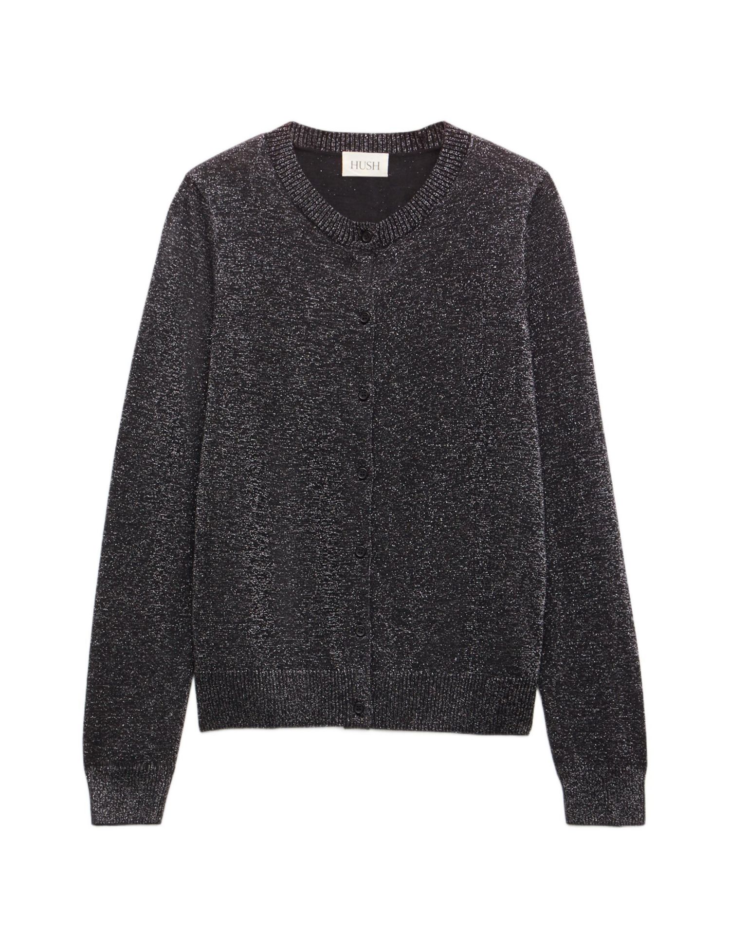 Women's Crew Neck Slim Fit Metallic Cardigan