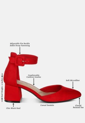 Womens Stroot Mid Block Heel Sandals