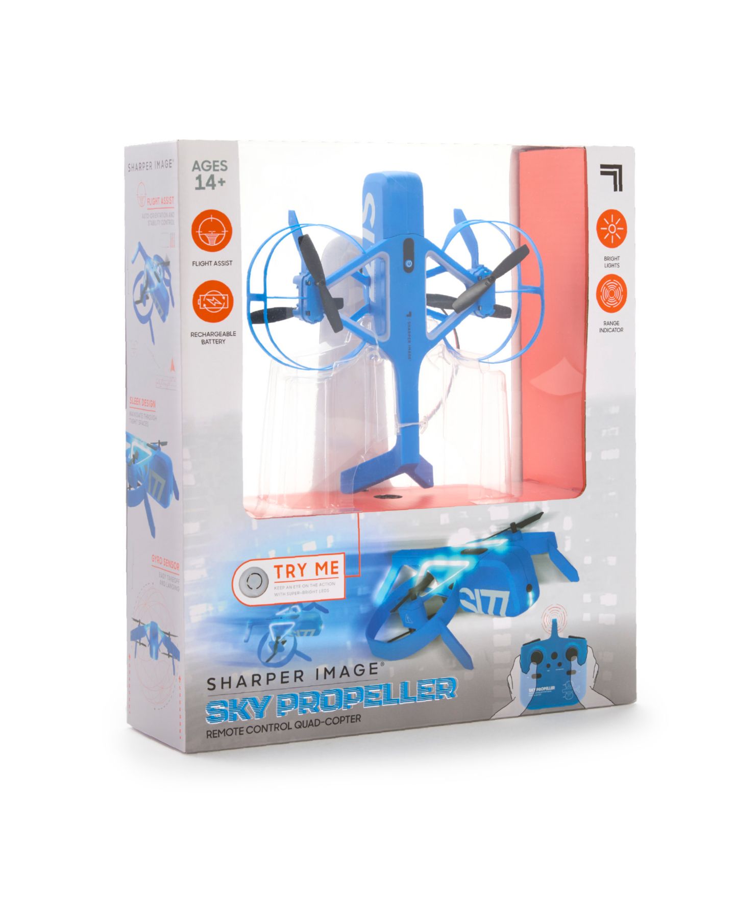 Детская игрушка Sharper Image Sky Propeller Remote Control Quad-Copter Drone, цвет: Синий — фото 6