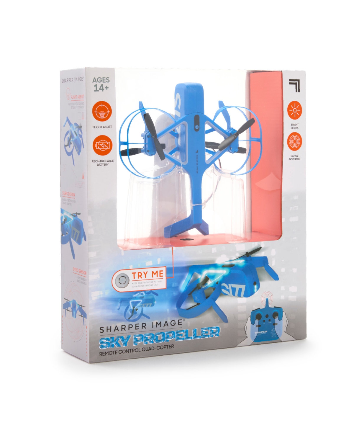 Sharper Image Sky Propeller Remote Control Quad-copter Drone In Blue