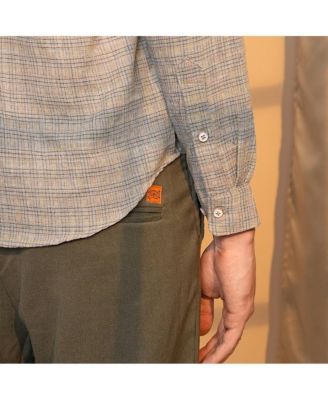 Men's Ash Grey Micro-Tartan Plaid Shirt