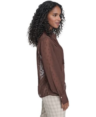 Women's Clip Dot Pleated Bib Top