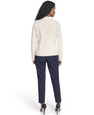 Women's Double Breasted Peak Lapel Sweater Jacket