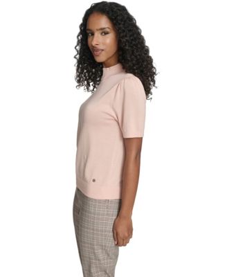 Women's Short-Sleeve Mock Neck Sweater