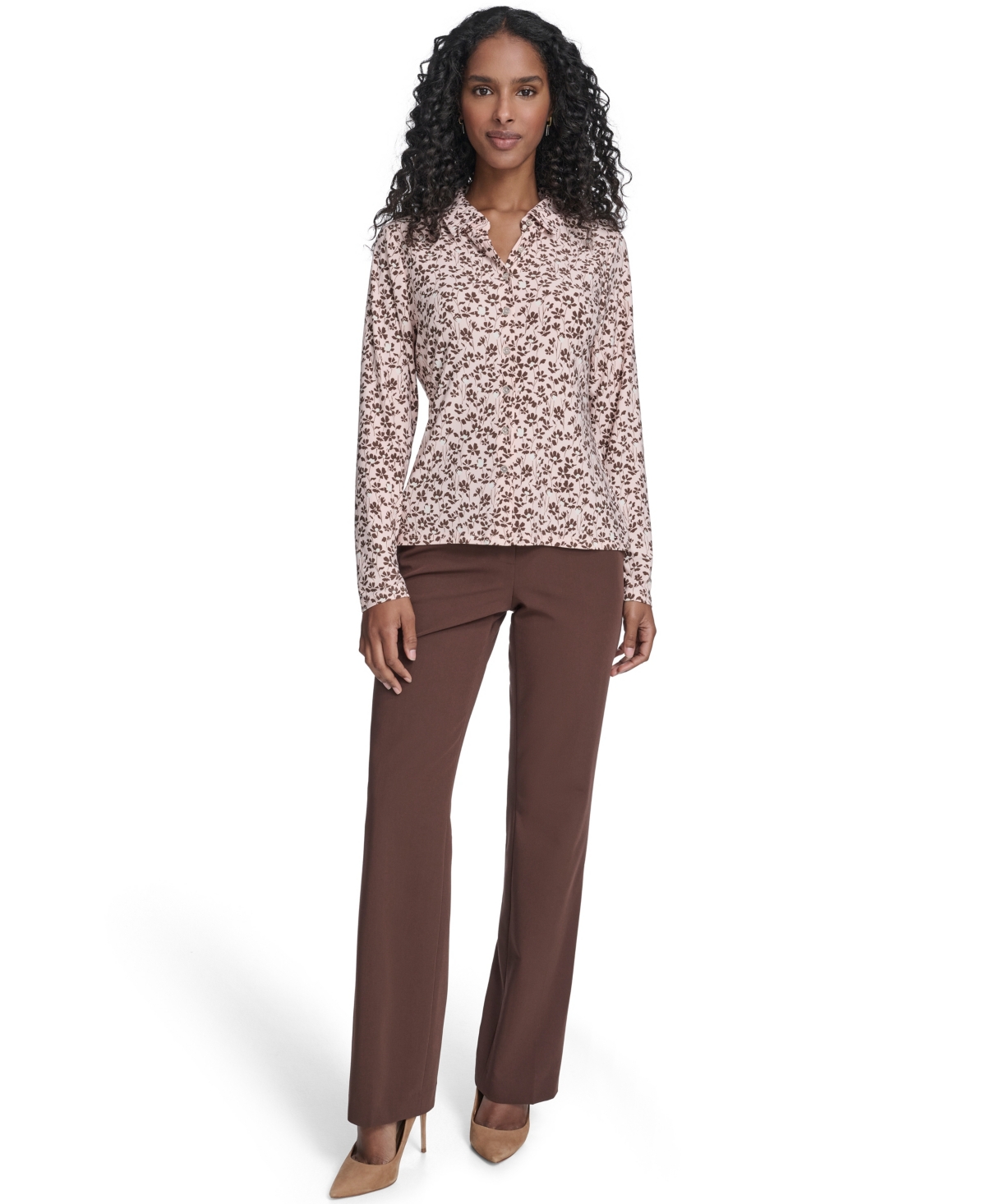 Tommy Hilfiger Women's Blossom Floral Knit Button Up Top In Neutral