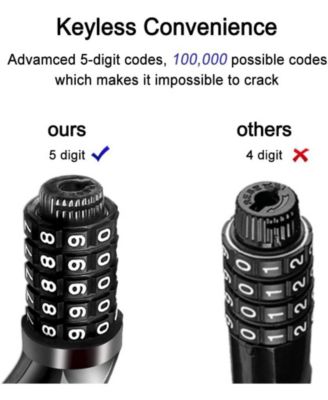 Bike Lock, 5.6 Ft Bicycle Cable, High Security 5 Digit Resettable Combination Coiling Bike Lock, Ultra-Strong Anti Theft Cable with Bracket