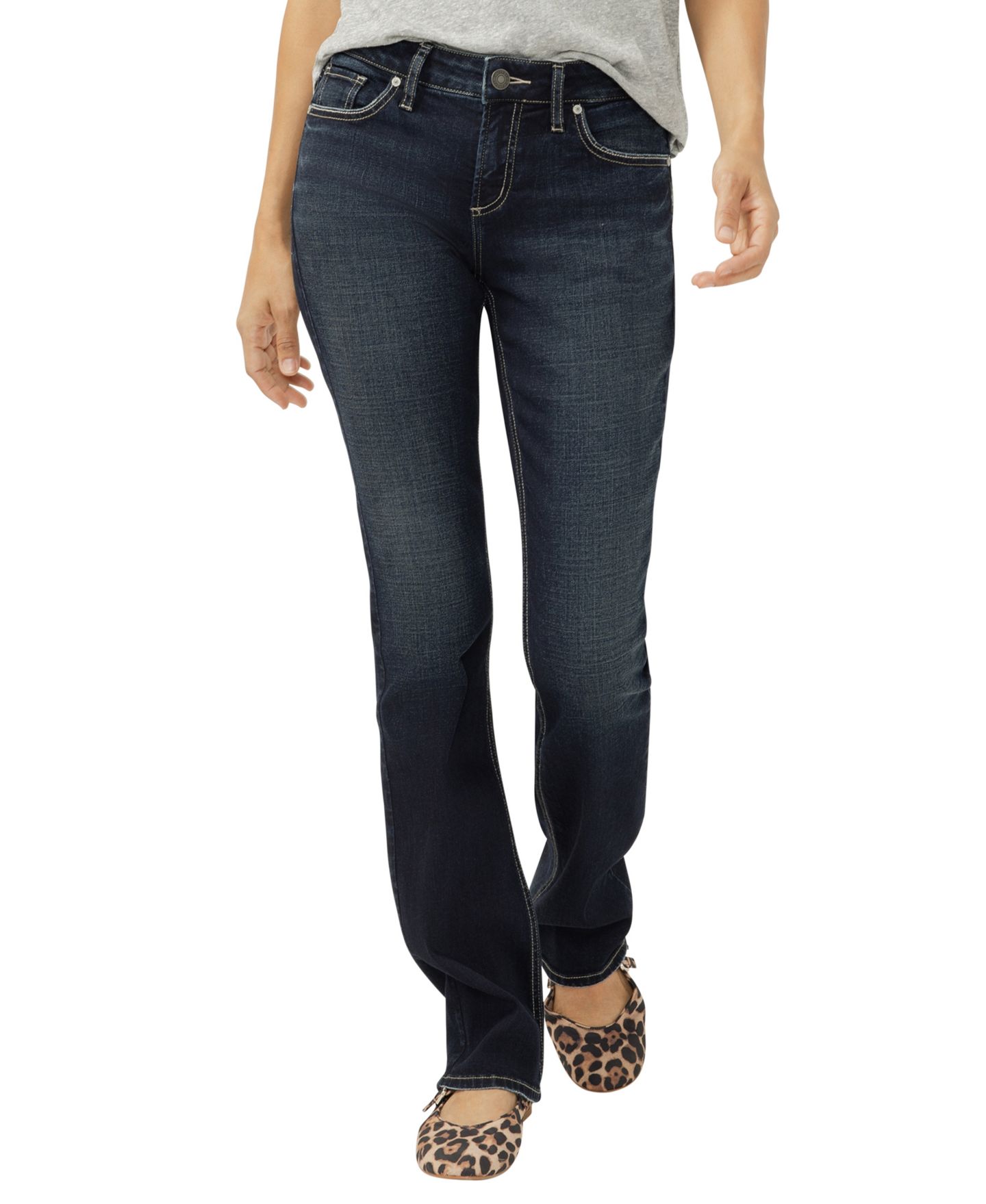 Женские джинсы Silver Jeans Co. Elyse Mid Rise Comfort Fit Slim Bootcut, цвет: Aurora — фото 1