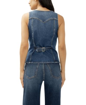 Women's Long Denim Vest