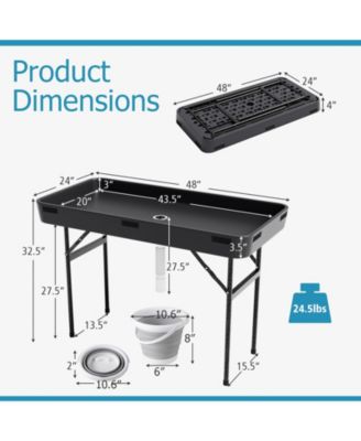 4 Feet Plastic Party Ice Folding Table with Matching Skirt
