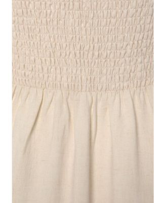 Women's A-Line Linen Flowy Halter Neck Dress