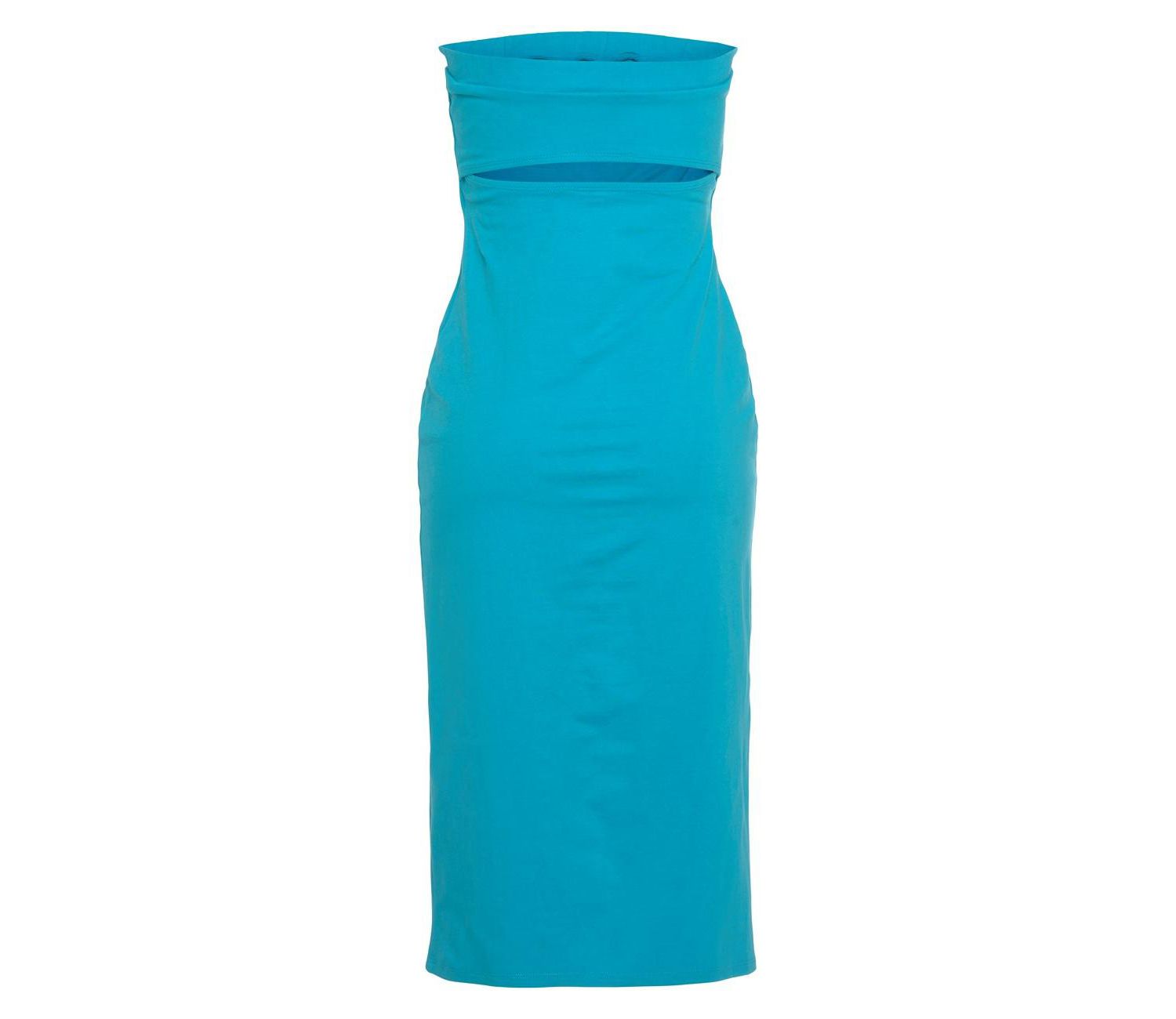 Women's Cotton Strapless Back Cutout Column Bandeau Midi Dress