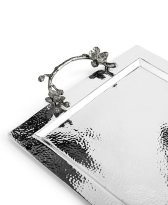 Black Orchid Handled Serving Tray