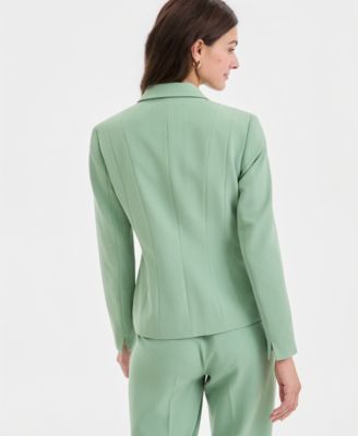 Women's Stretch Crepe One-Button Panel-Seamed Jacket