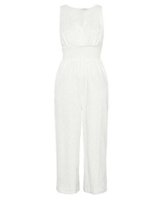Women's Sleeveless Eyelet Jumpsuit