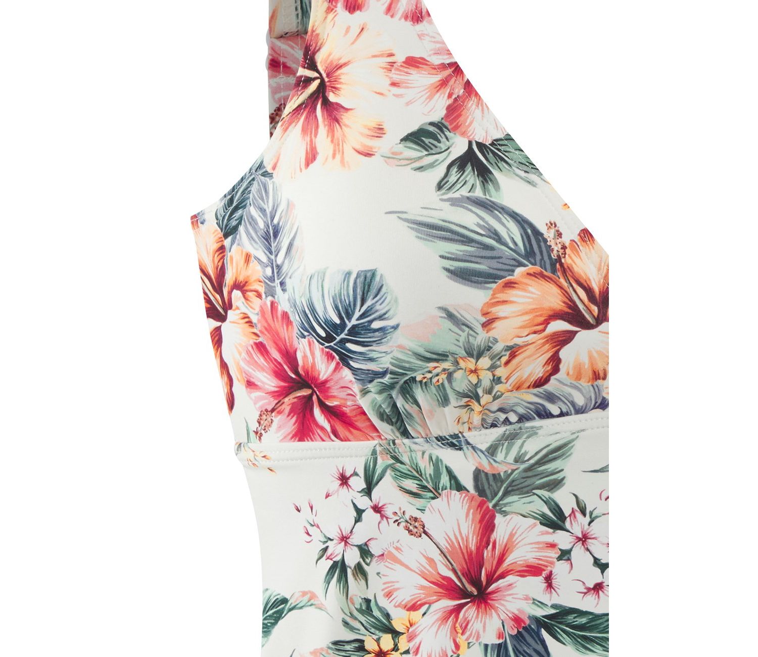 Women's Tropical Print Removable Pads Underwire Tankini Top