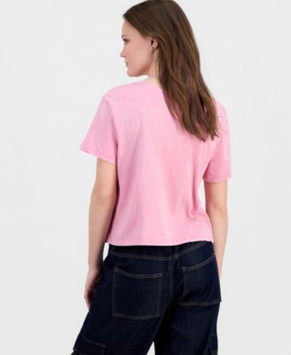 Juniors' Stamp Short-Sleeve Cotton T-Shirt