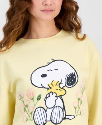 Juniors' Snoopy Tulip Crewneck Sweatshirt
