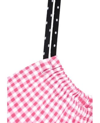 Women's Gingham Underwire Bikini Swimsuit Top Bra Sizing