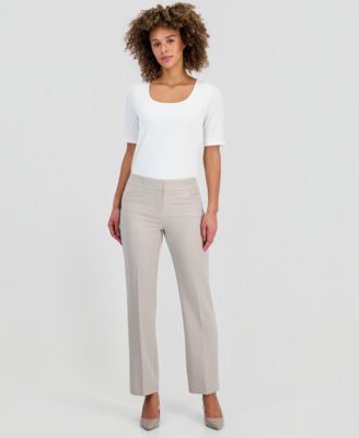 Petite Julia Stretch Crepe Straight-Leg Pants