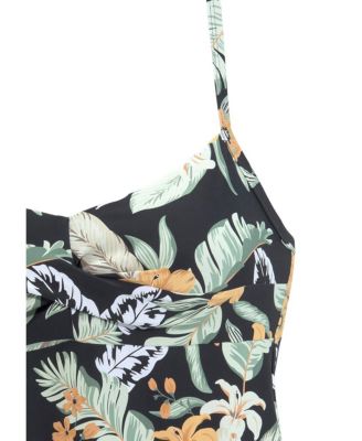 Women's Tropical Print Underwire Tankini Swimsuit Top