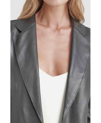 Women's Leather Astromelia Blazer with a straight silhouette