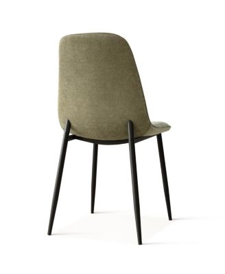 5-Piece Round Dining Table Set with Metal Base and Walnut Top, Modern Kitchen Table and Chairs for 4, Space-Saving Small Dining Set