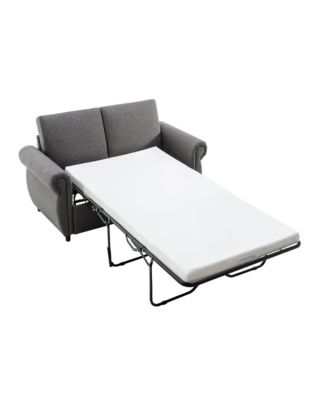 57.9" Orisfur Pull Out Sofa Bed Loveseat Sleeper with Twin Size Memory Mattress with Two USB Ports for Living Room Spaces