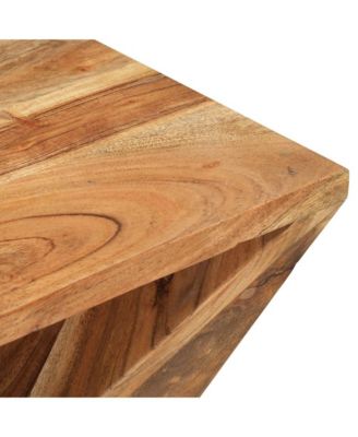 Side Table Brown Solid Acacia wood Compact Durable Side Table