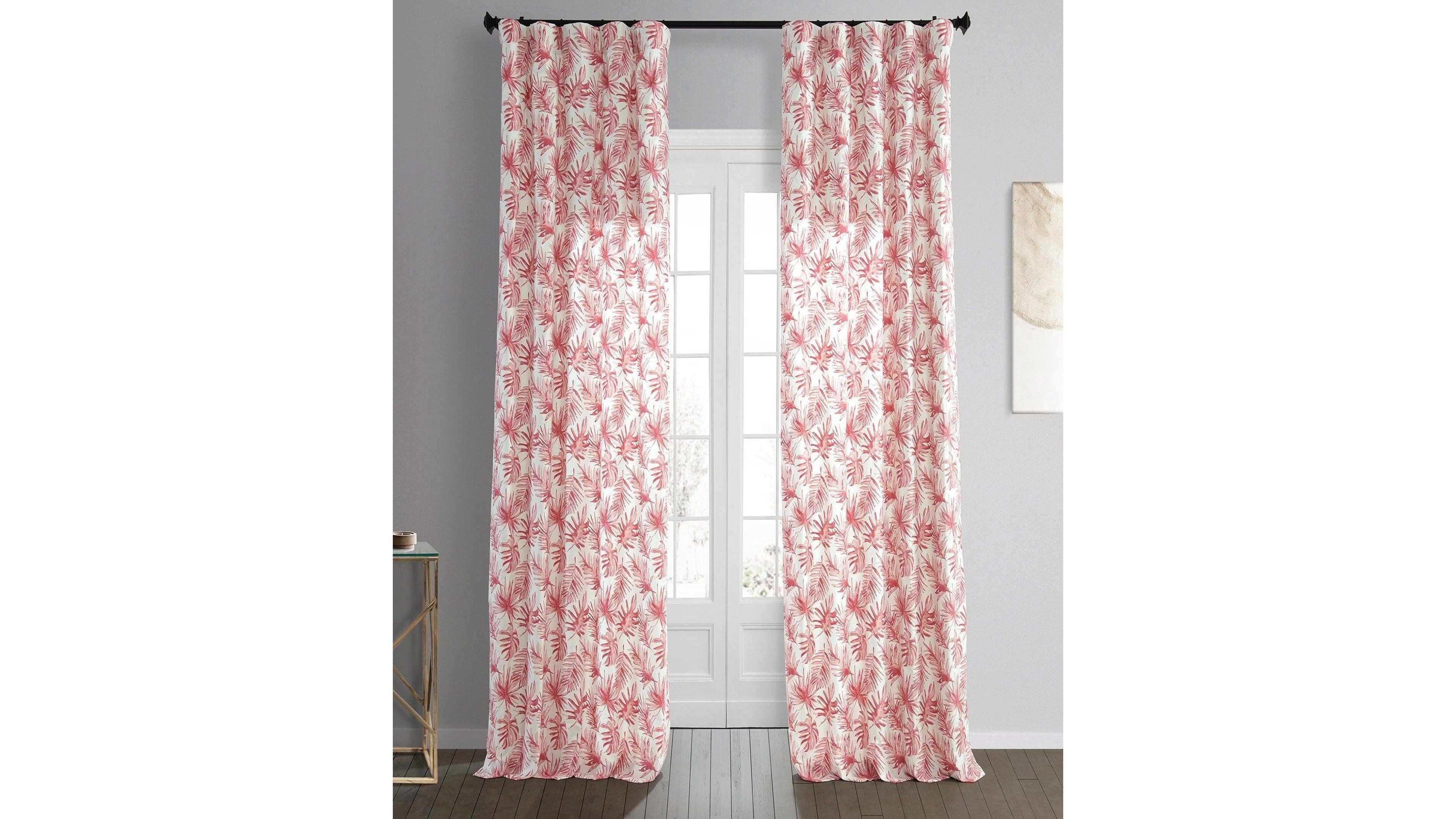 Half Price Drapes Artemis Floral Printed Cotton Room Darkening Curtain
