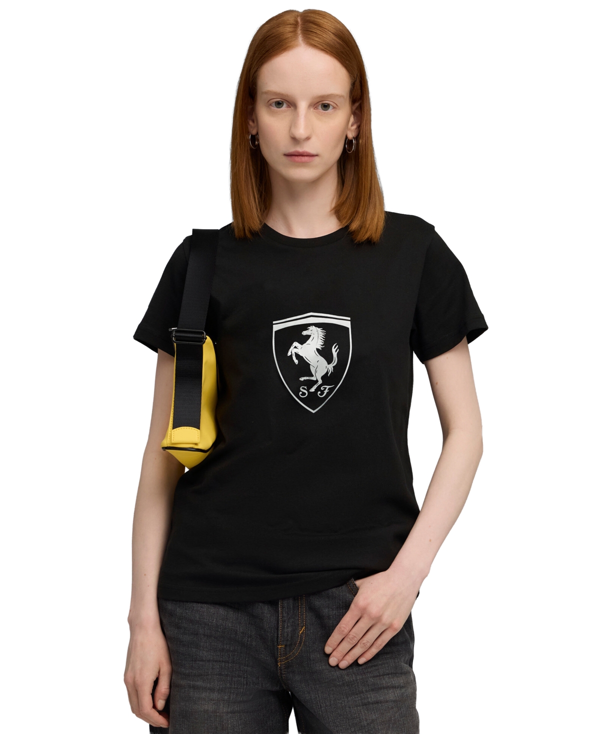 Puma Women's Ferrari Sportswear Tonal Shield Crewneck T-Shirt