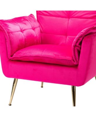 Velvet Accent Chair with Gold Legs