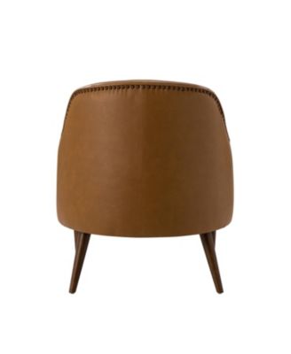 Classic Melisa 28.5" Wide Genuine Leather Barrel chair