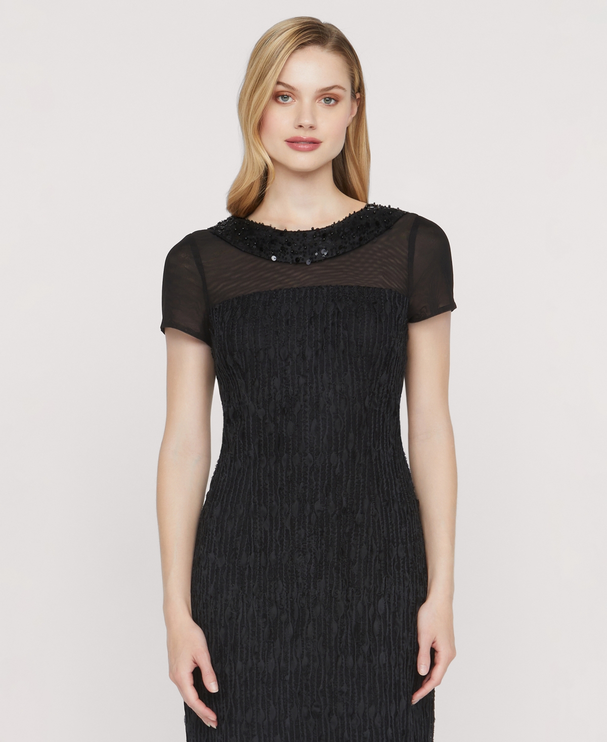 Js Collections Women's Inaya Column Collared Gown In Black