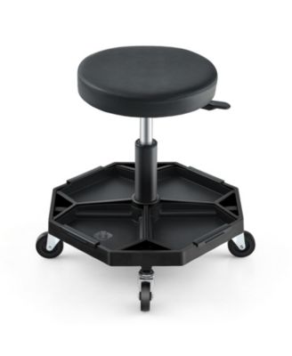 330 LBS Capacity Pneumatic Rolling Mechanic Stool with Padded Seat