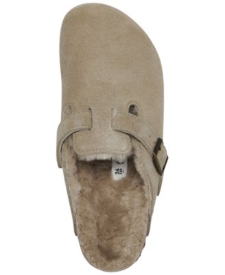 Women's Boston Shearling Suede Leather Clogs from Finish Line