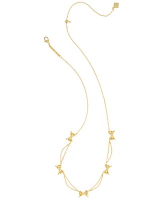 14k Gold Plated Bow Strand Necklace