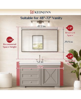 Inch Brushed Nickel Bathroom Vanity Mirror Metal Framed Over Sink Wall Mirror Horizontal/Vertical