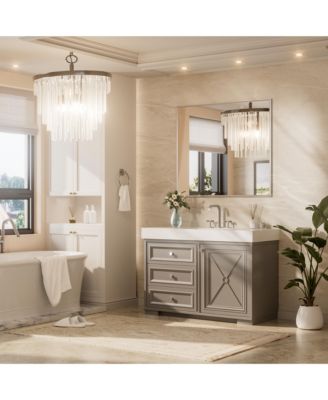 Inch Brushed Nickel Bathroom Vanity Mirror Metal Framed Over Sink Wall Mirror Horizontal/Vertical