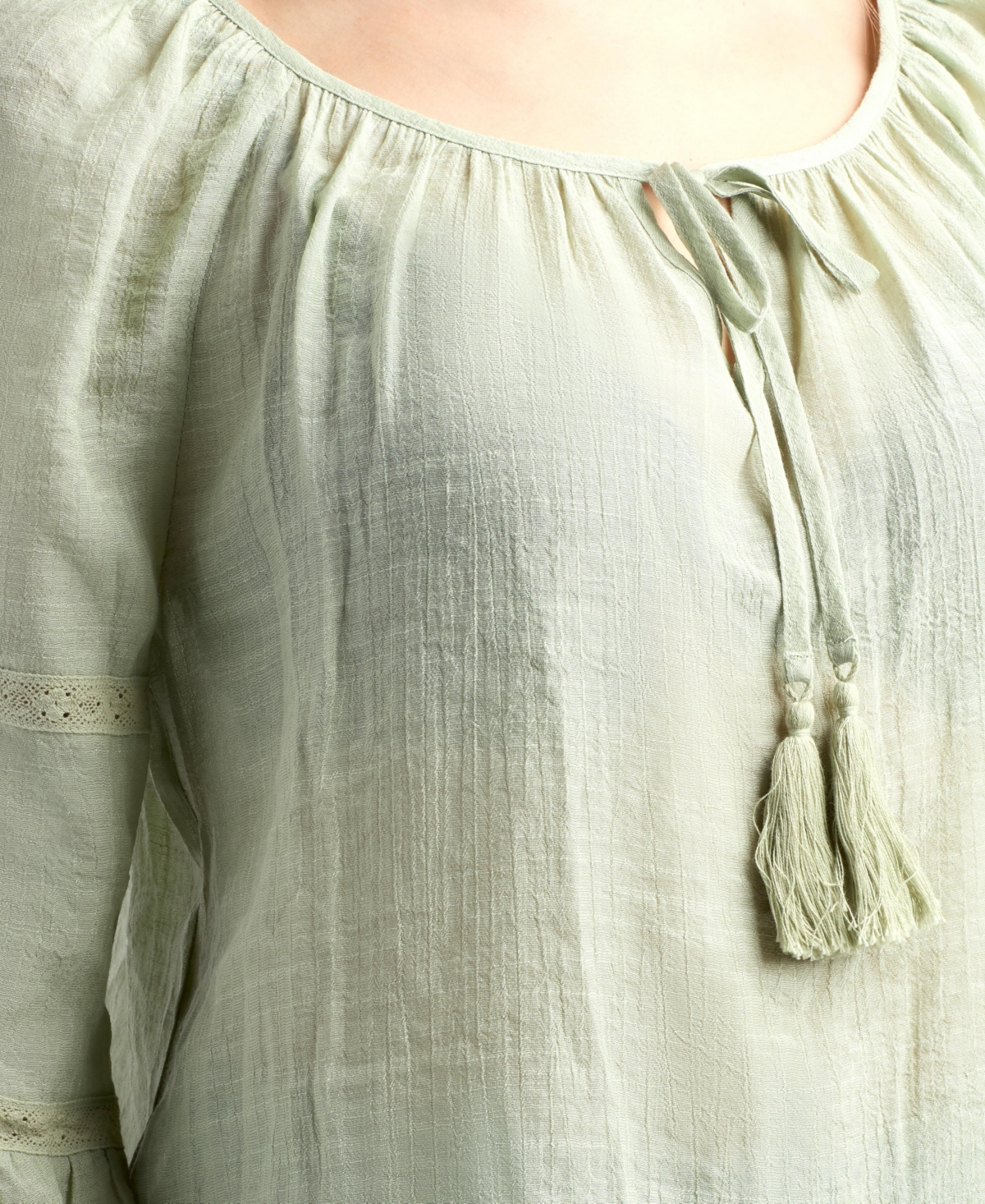 Bcx Junior's Resort Gauzy Texture Scoop Neck Top