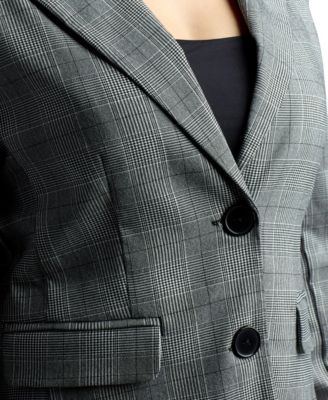 Junior's Millennium Notch Collar Check Blazer