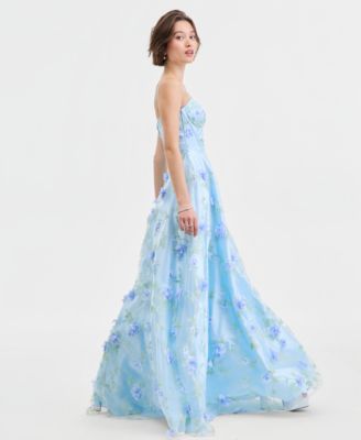 Juniors' 3D Floral Embellished Gown, Created for Macy's
