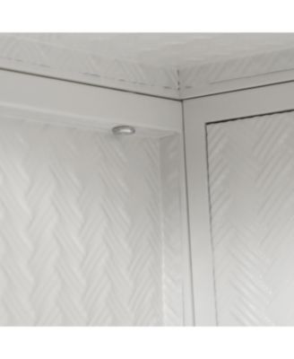 27.56" Two-Door Wall Cabinet with Glass Doors and Three-Tier Storage Featuring Woven Pattern for Living Spaces