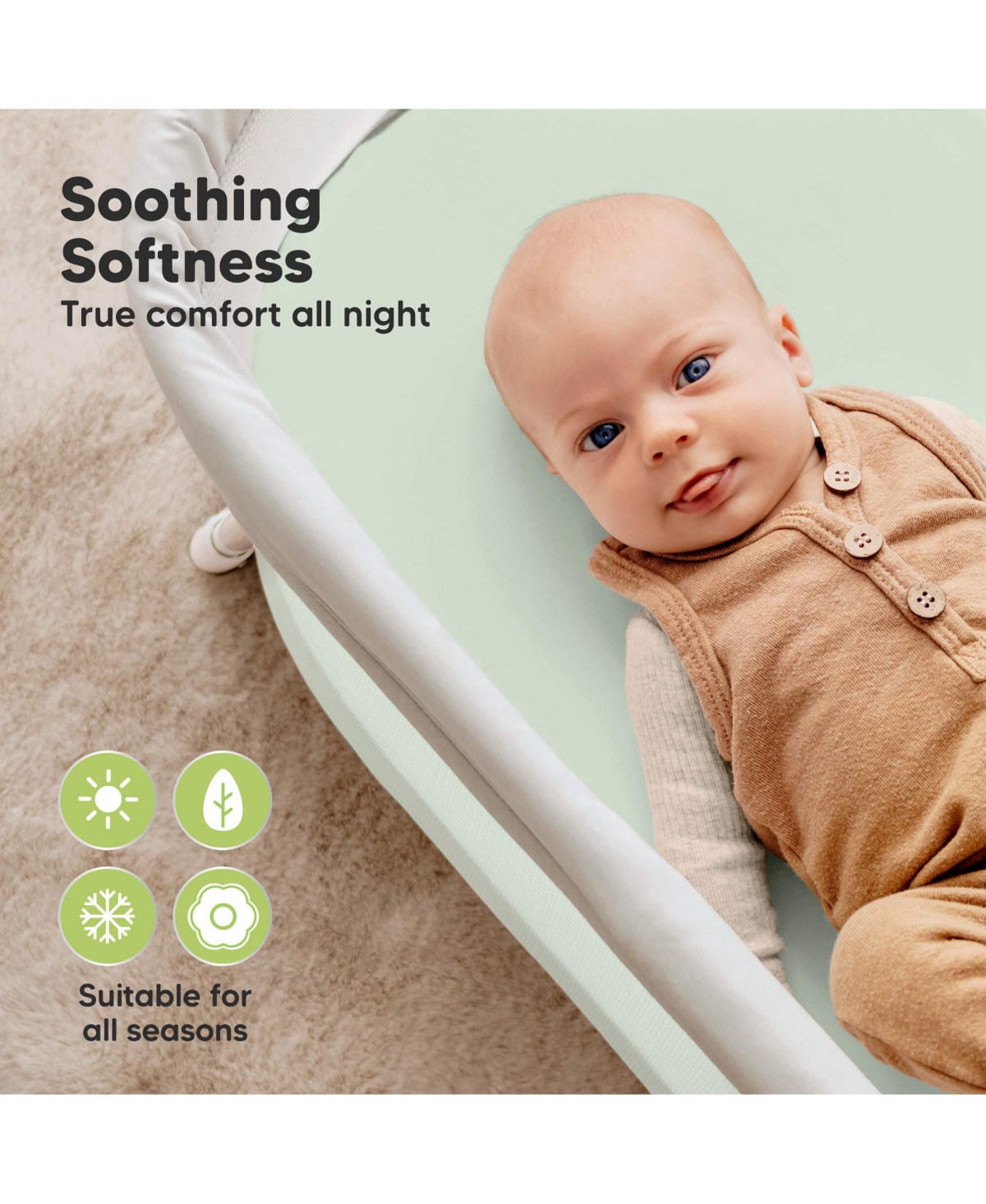 KeaBabies 2pk Soothe Waterproof Bassinet Sheets for Girls, Boys, 33x17 Universal Baby Mattress Protector Cover