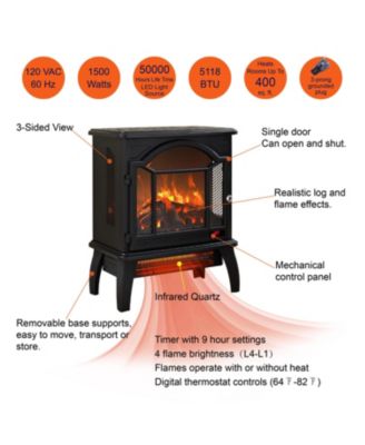 18 inch 3D Flame Electric Infrared Quartz Fireplace Stove with remote control