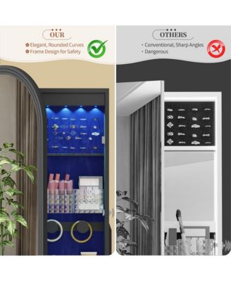 63" Jewelry Cabinet with Drawer and Rotating Full-Length Mirror