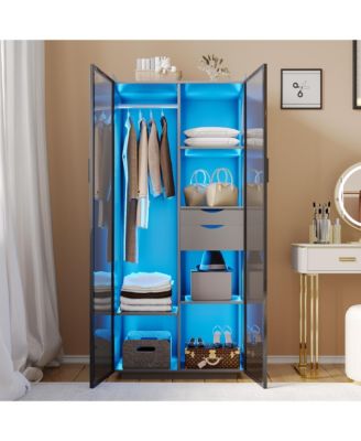 2-Door Wardrobe with LED Lights, Ample Storage, Stylish & Functional
